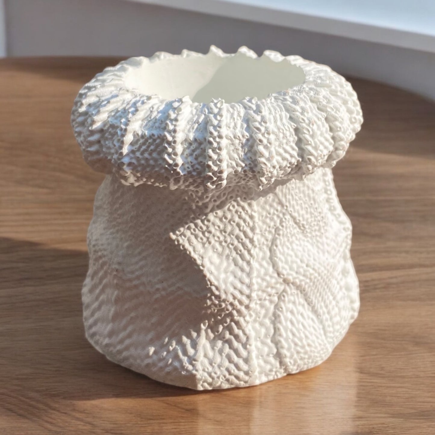 Knitted Glow — Cozy Textured Candle Pot