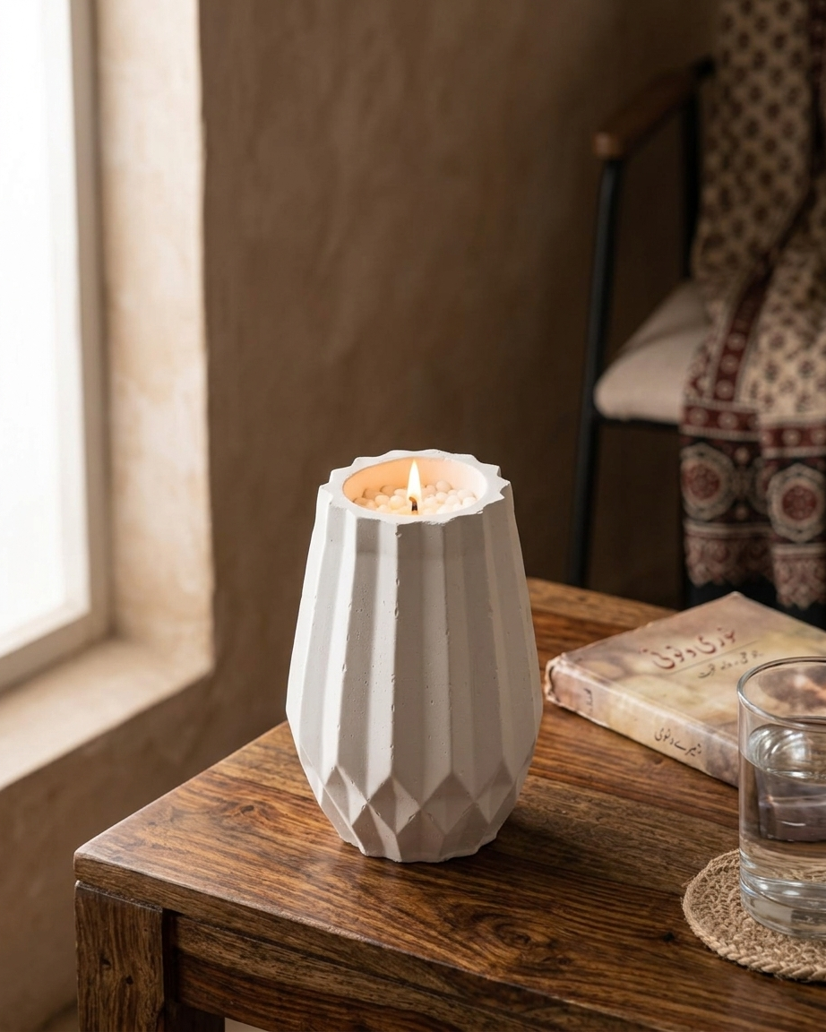 Prism Echo — Diamond Faceted Candle Vessel