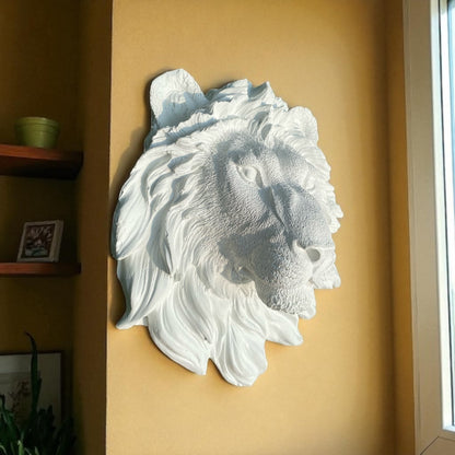 White Majesty — a sculptural lion wall hanging