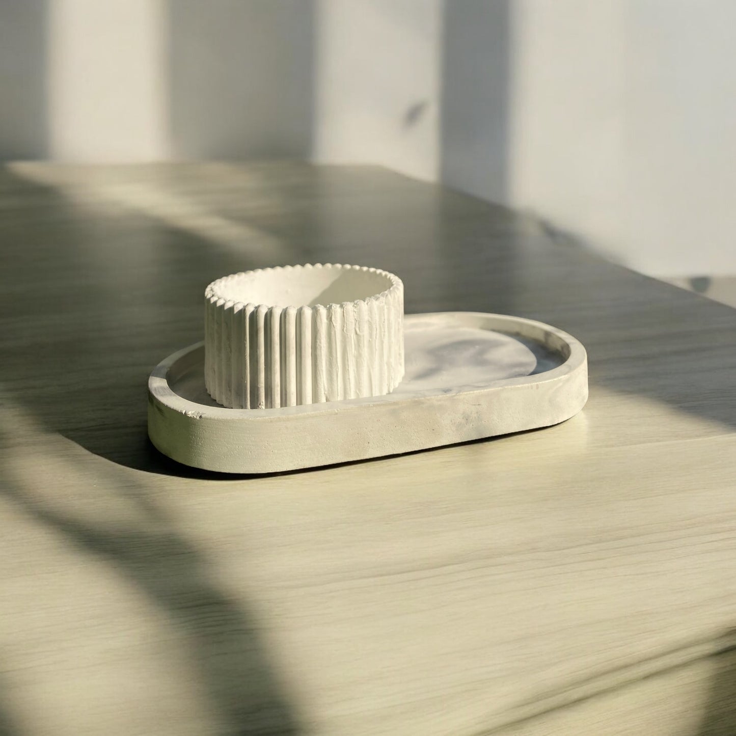 The Duo Bloom Set — Marbled Tray + Candle Cups