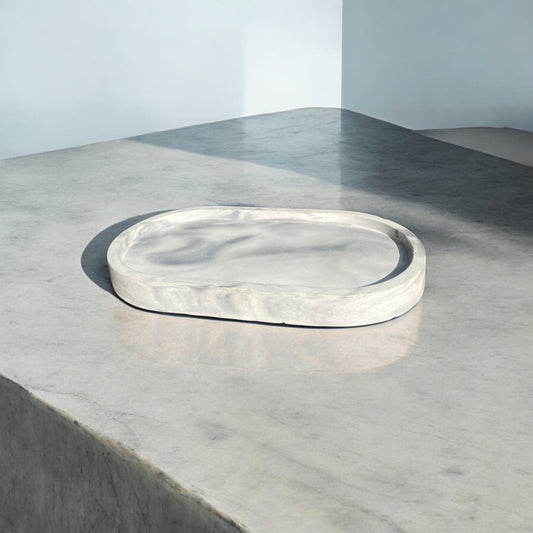 Luna Tray — Modern Oval Candle Base